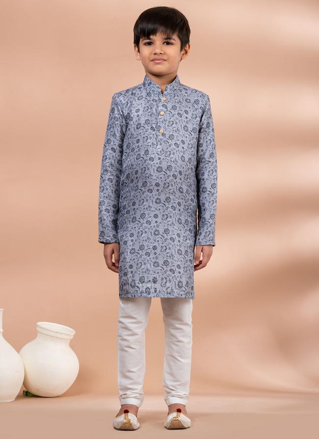 Cotton Multi Traditional Wear Digital Printed Kids Kurta Pajama